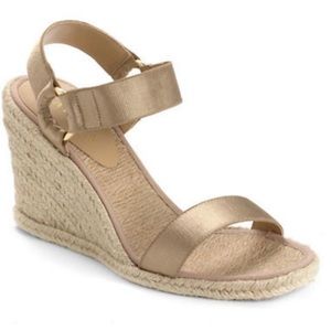 Ralph Lauren Gold Espadrille Wedges